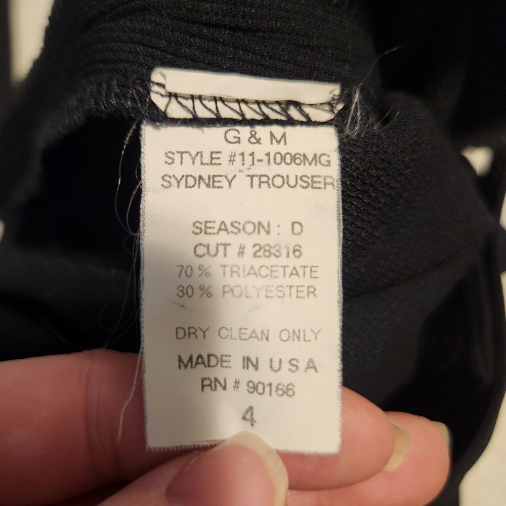 Garfield & Marks Sydney Trouser Black Pleated High Rise Dress Pants Size 4 - Picture 3 of 8